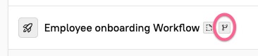 The 'Git' icon next to a Workflow's name.