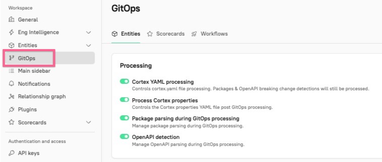 See the GitOps settings under Settings > GitOps.