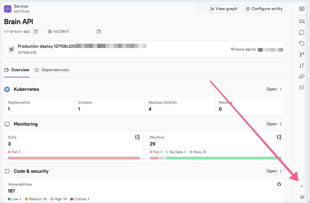 Click the arrow icons to expand the metadata sidebar.