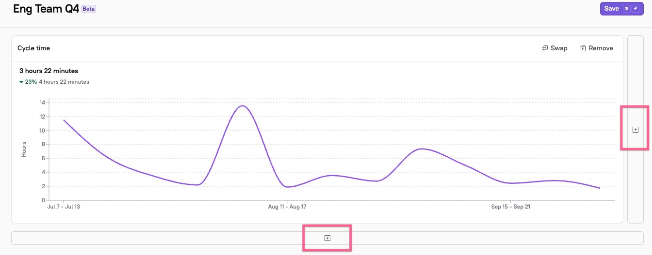 Click the + at the bottom or right side of the module.