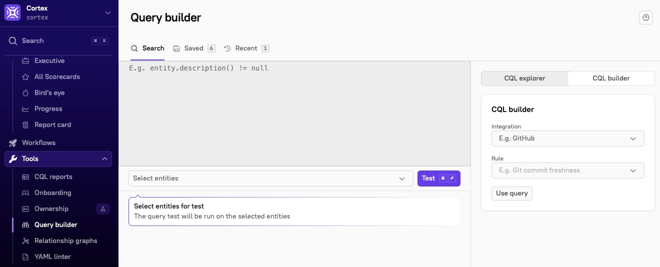 Click Tools > Query builder from the main nav.