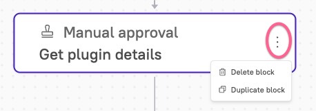 The 'Overflow menu' icon on a block.