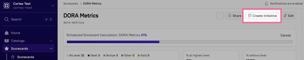 Click "Create Initiative" in the upper right.
