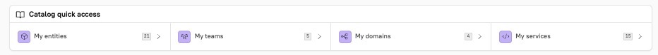 From the homepage, click into your entities, teams, domains, or services.